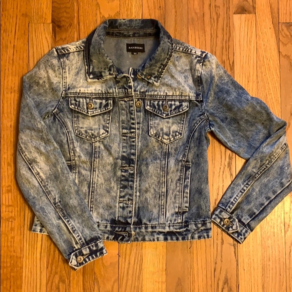 Acid wash denim jacket